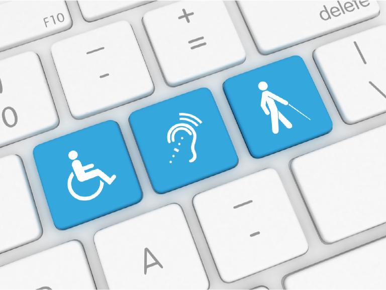 Barrierefreie Website Tastatur mit Personen mit Einschränkungen